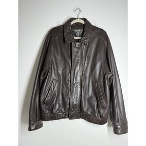 Vintage Eddie Bauer Men’s Stine Leather Bomber Jacket Brown Size M See Notes